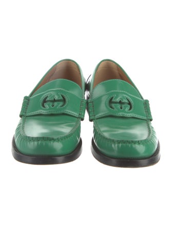 Gucci Interlocking G Logo Leather Loafers