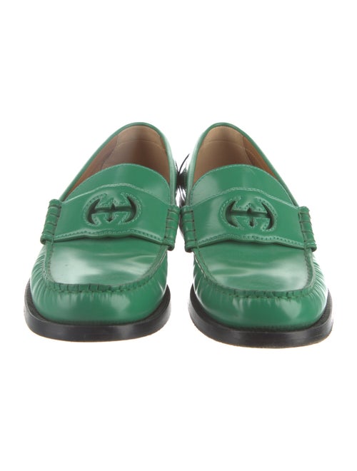 Gucci Interlocking G Logo Leather Loafers
