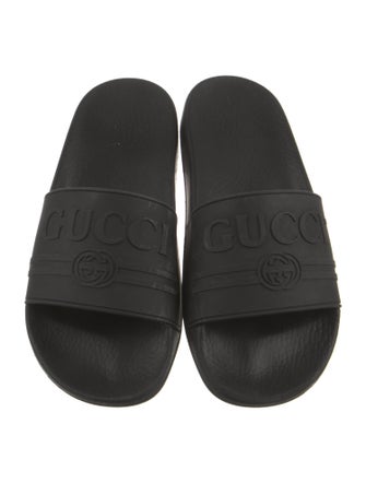 Gucci Interlocking G Logo Rubber Slides