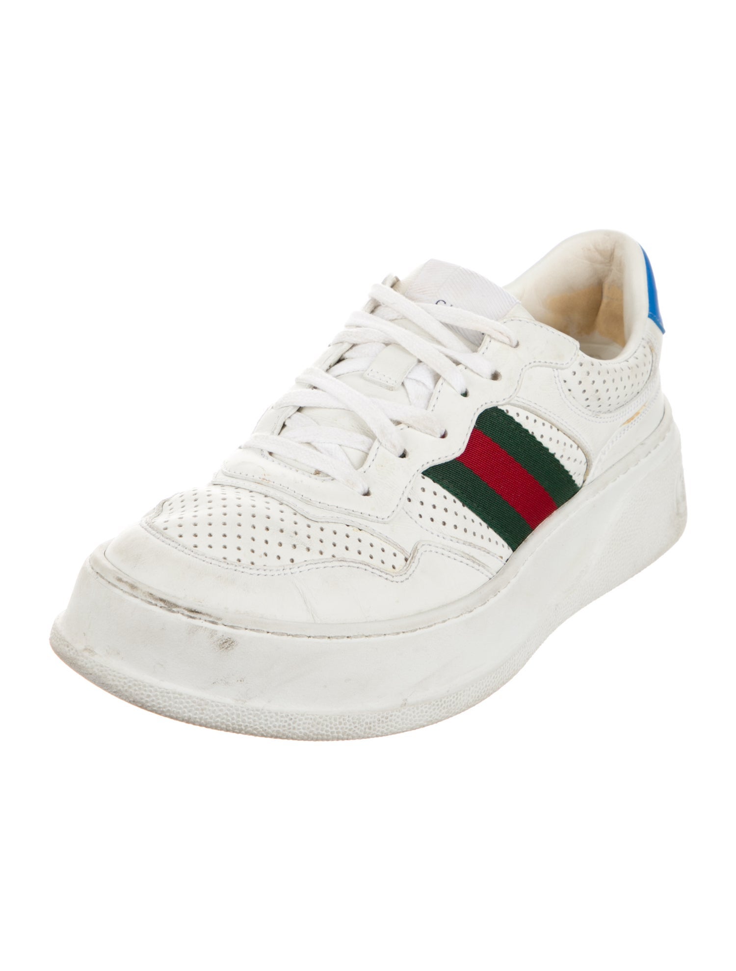 Gucci Web Accent Leather Sneakers