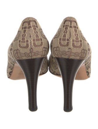 Gucci Web Accent Canvas Pumps