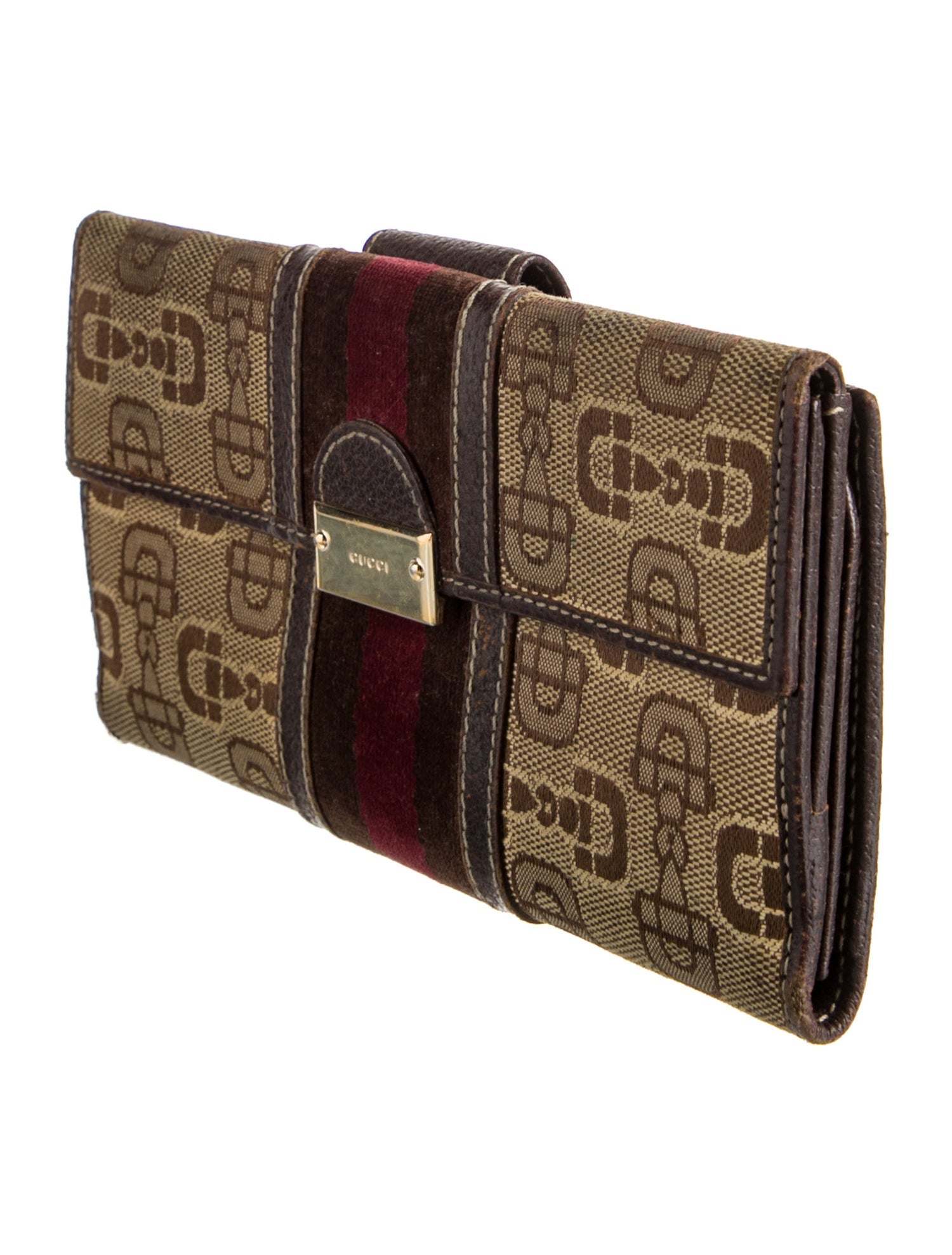 Gucci Vintage Web Accent Continental Wallet