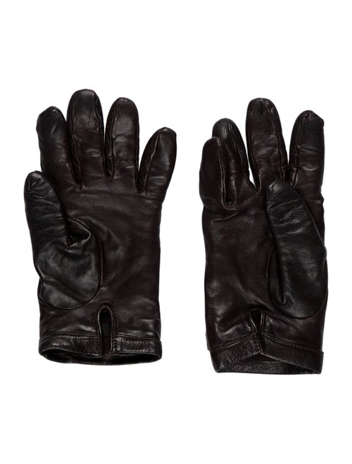 Gucci Brown Pattern Leather Gloves Size 7.5