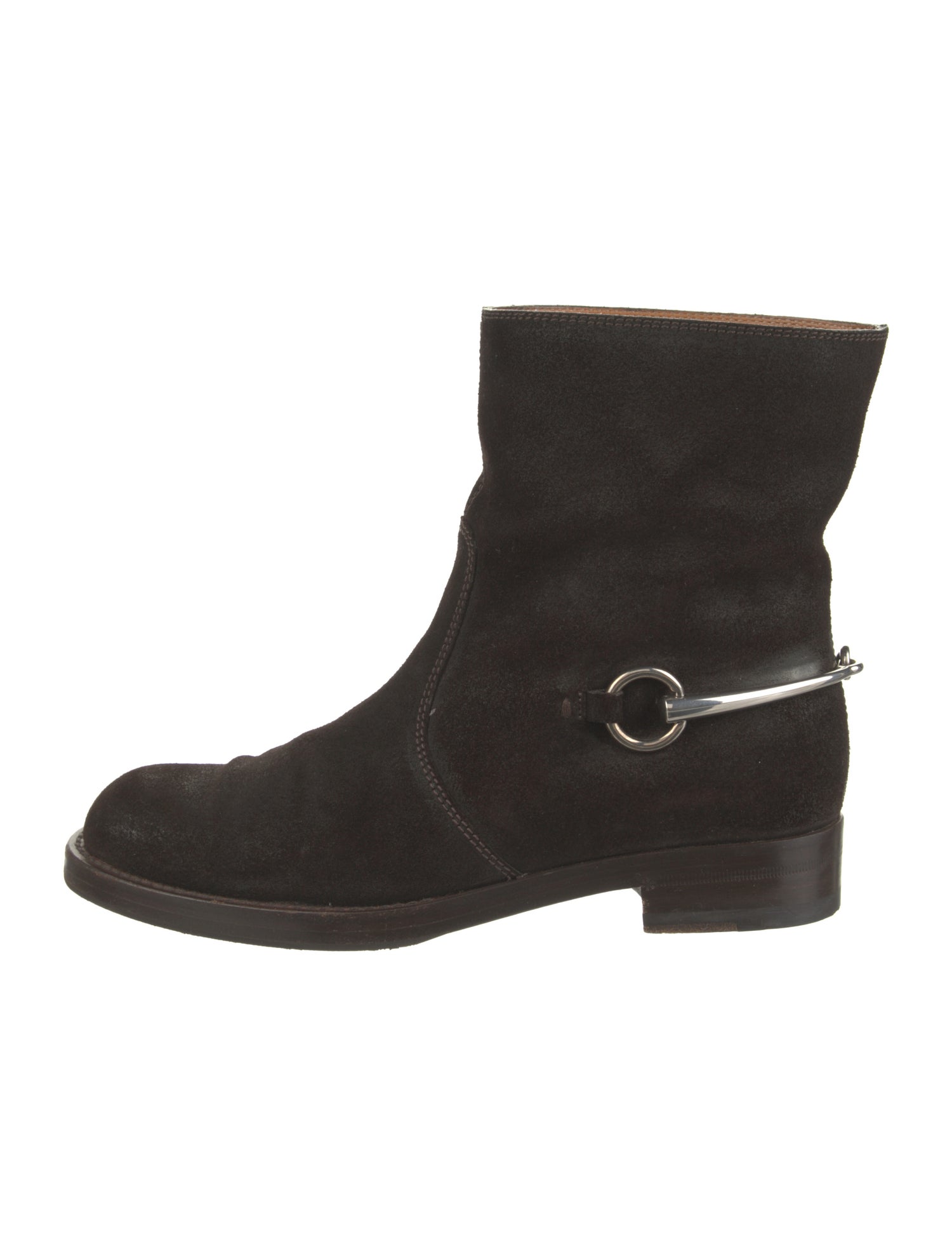 Gucci Horsebit Accent Suede Moto Boots