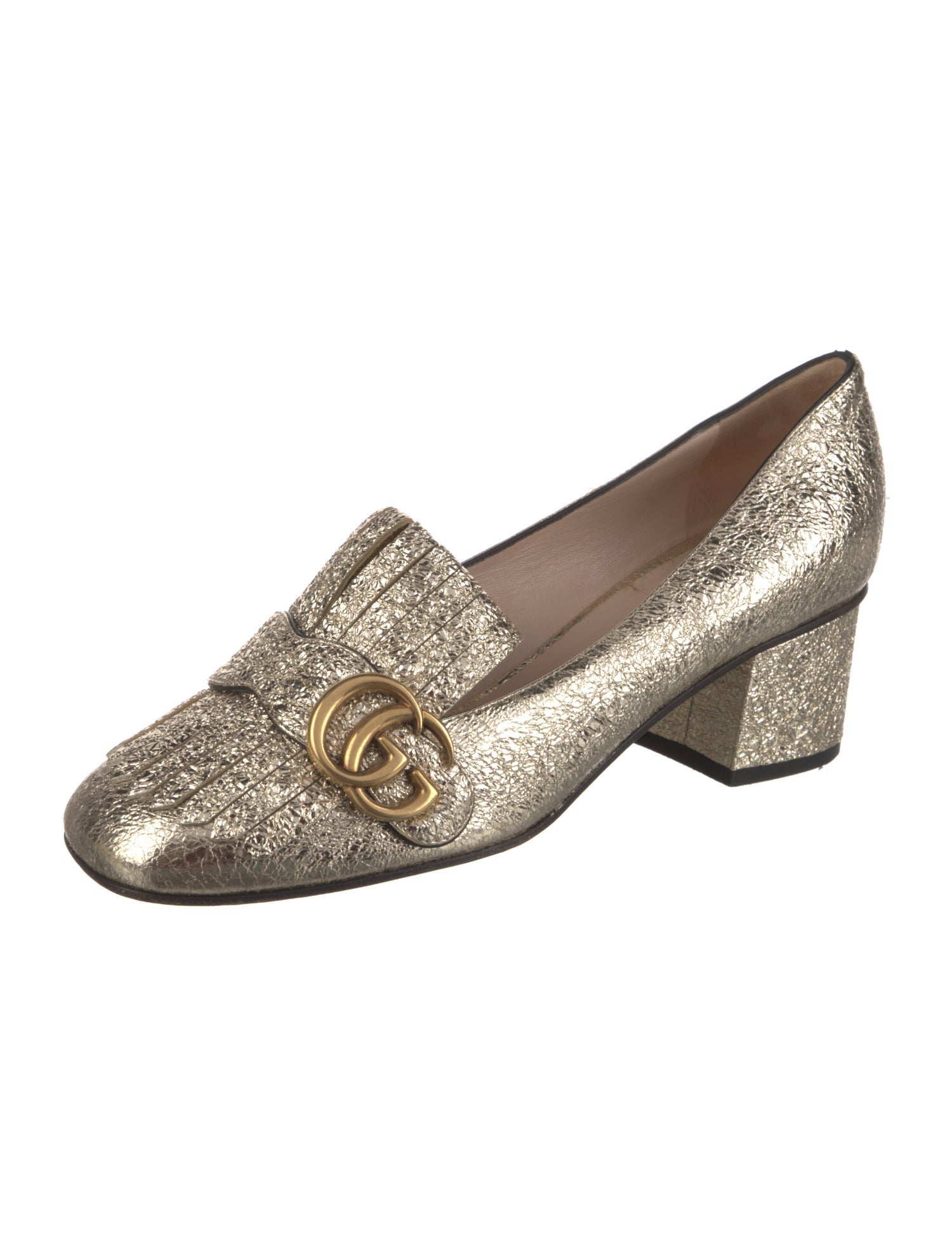 Gucci Double G Logo Leather Pumps