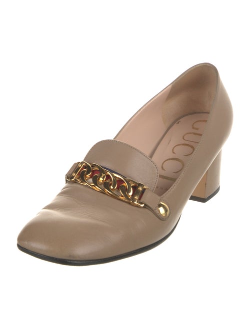 Gucci Sylvie Web Accent Leather Pumps