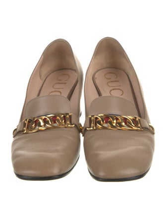 Gucci Sylvie Web Accent Leather Pumps