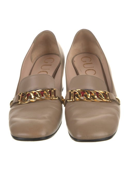 Gucci Sylvie Web Accent Leather Pumps