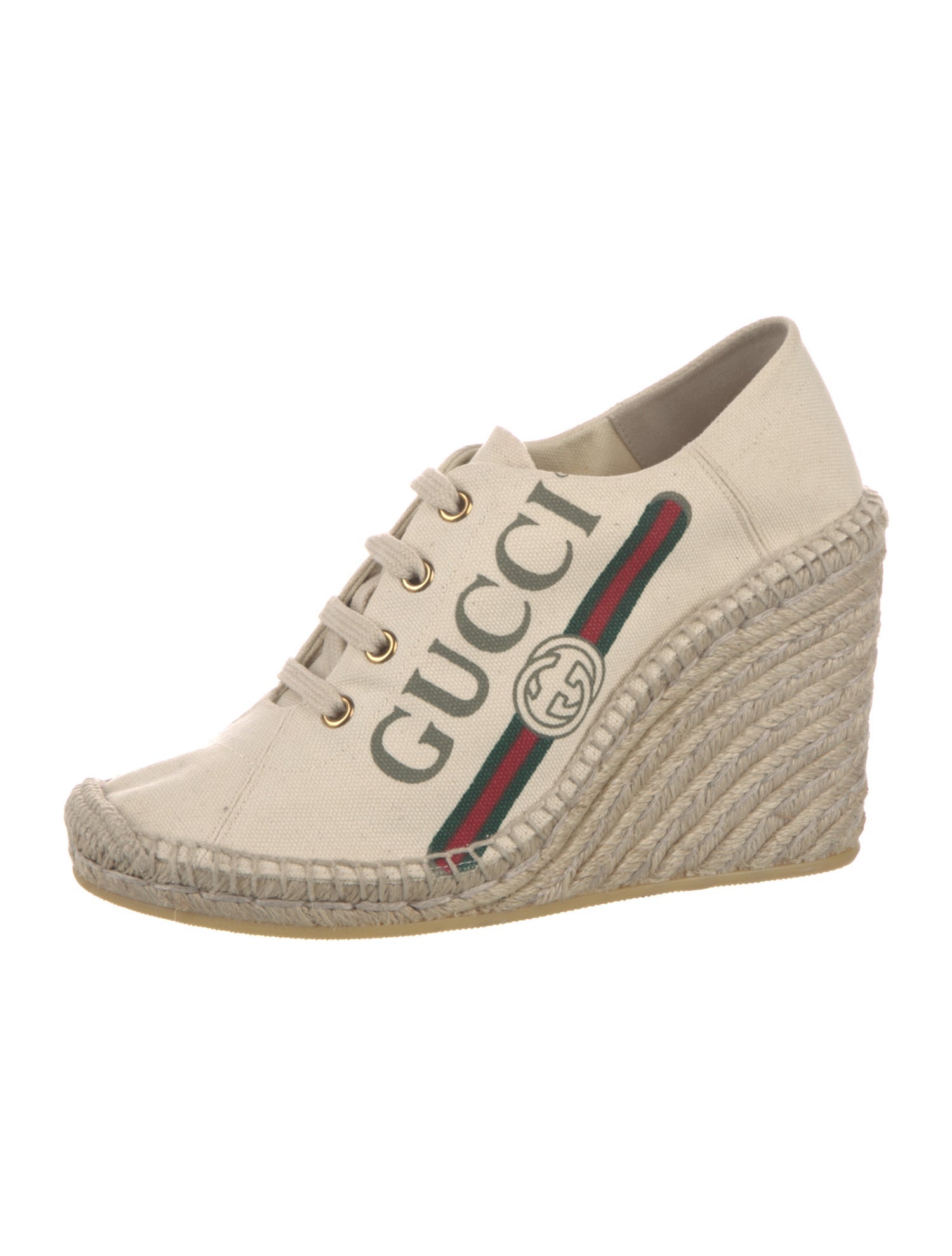 Gucci Web Accent Canvas Pumps