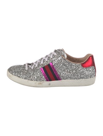 Gucci Glitter Colorblock Pattern Sneakers