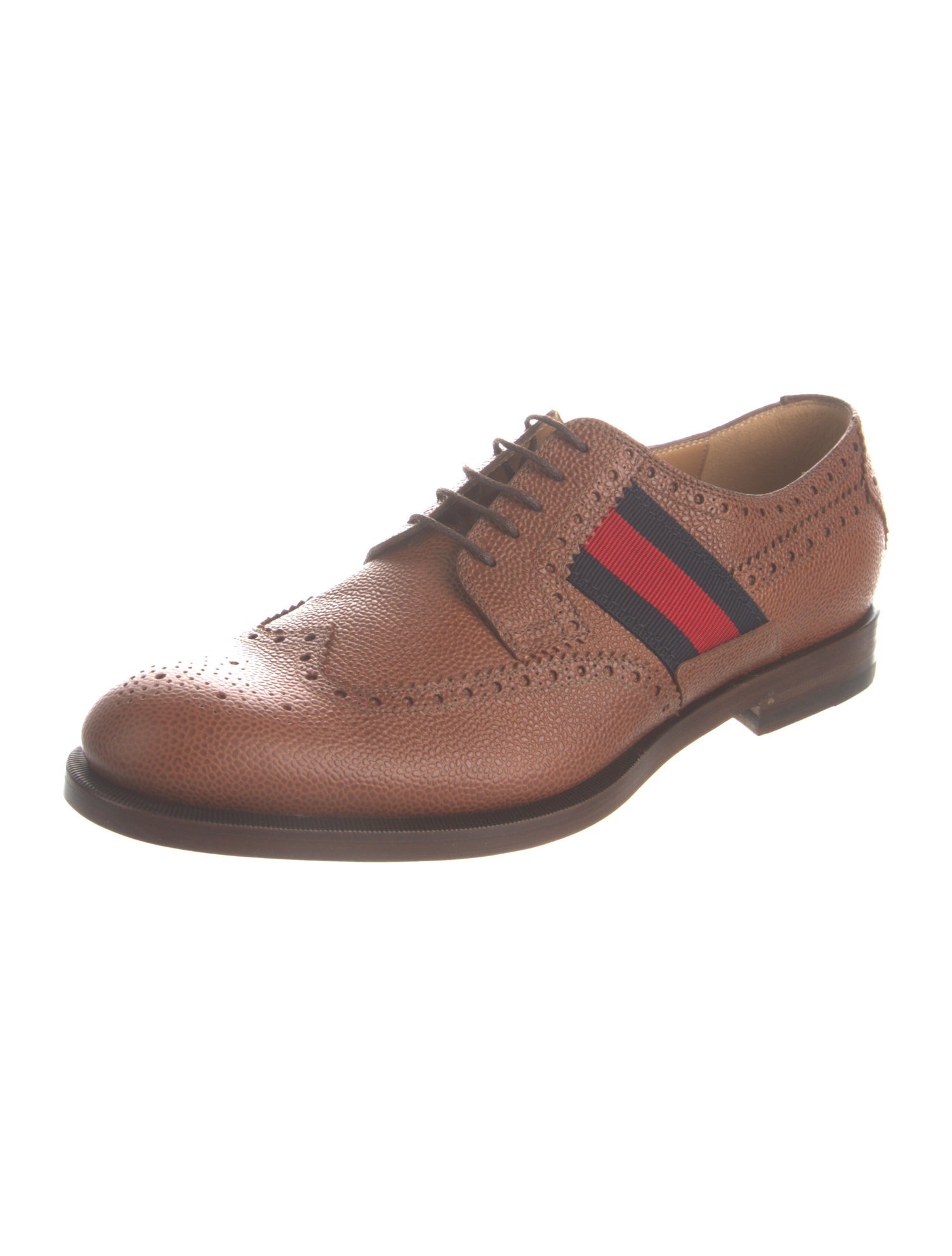 Gucci Sylvie Web Accent Leather Brogues