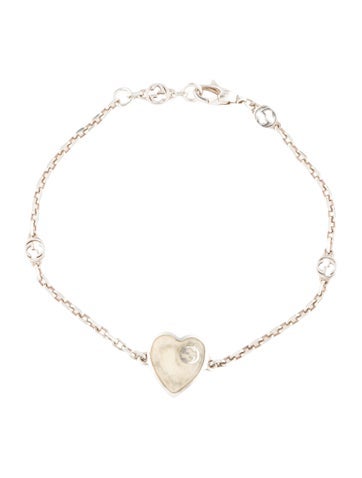 Gucci Link Enamel Heart Interlocking G Station Bracelet 16