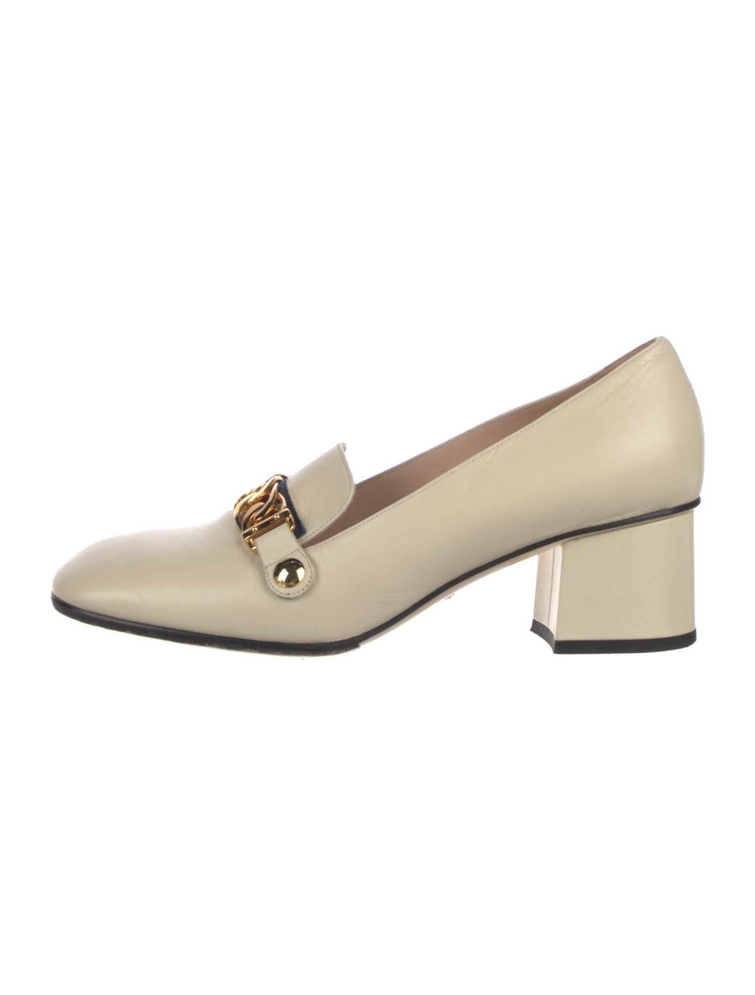 Gucci Leather Chain-Link Accents Pumps
