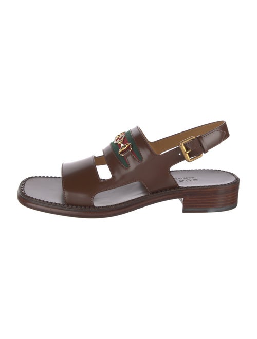 Gucci Web Accent Leather Slides