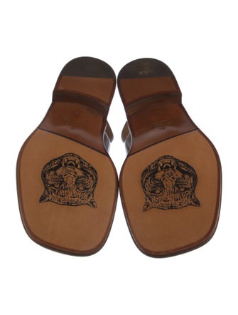 Gucci Web Accent Leather Slides