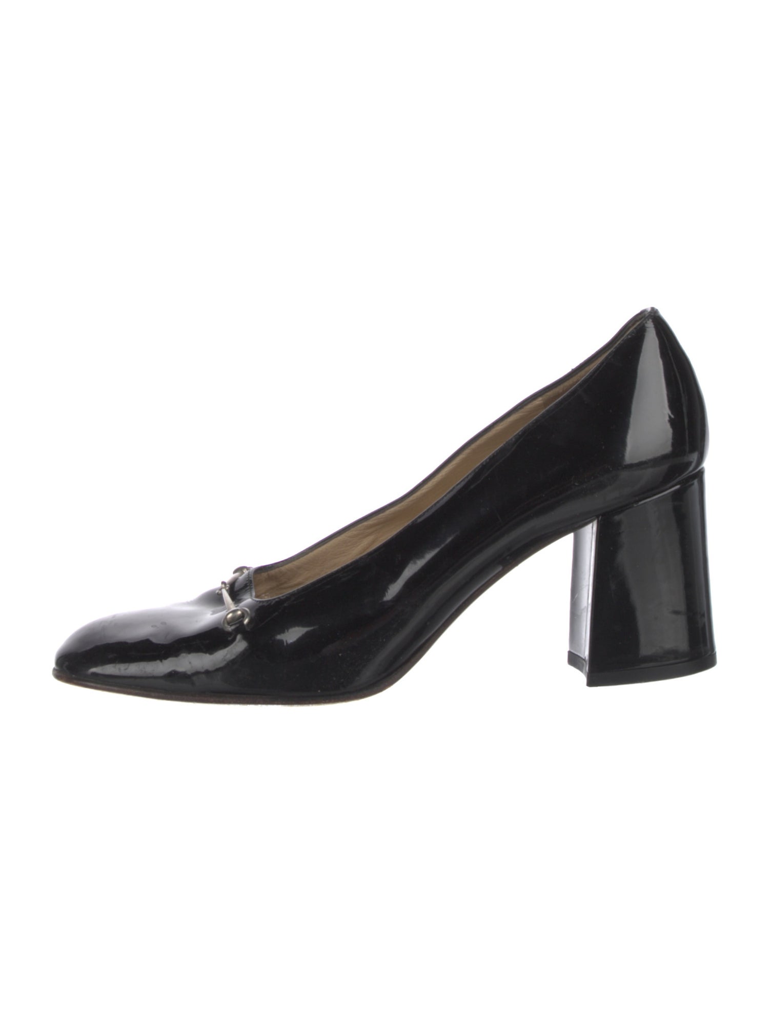 Gucci Horsebit Accent Patent Leather Pumps