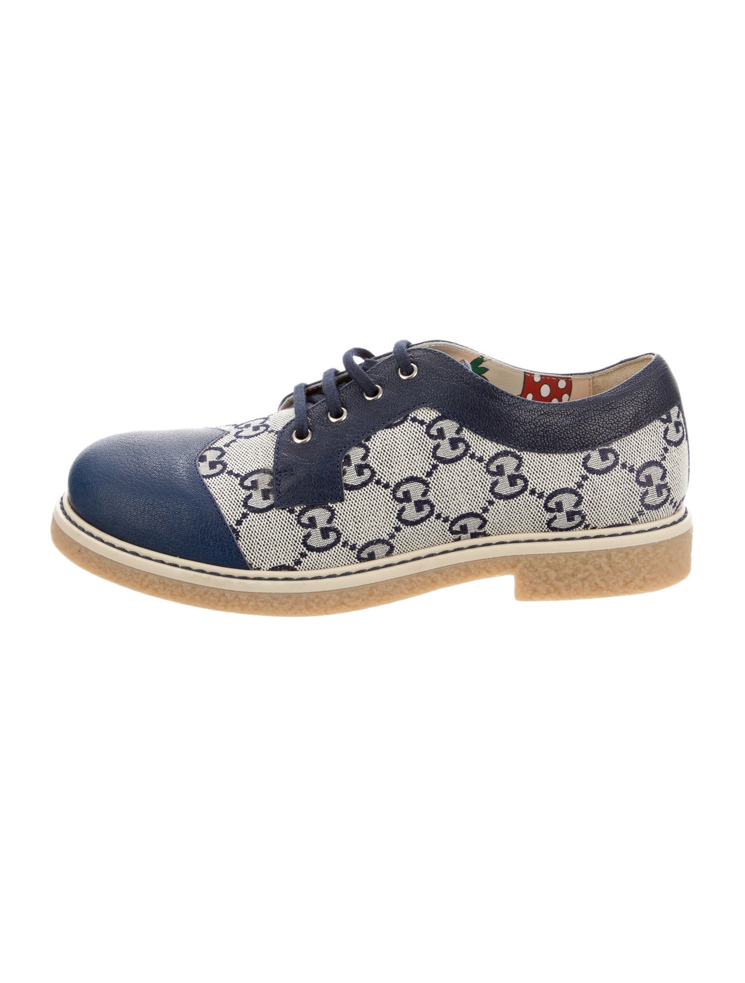 Gucci Boys' GG supreme Monogram leather Accent Lace up oxfords w/Tags