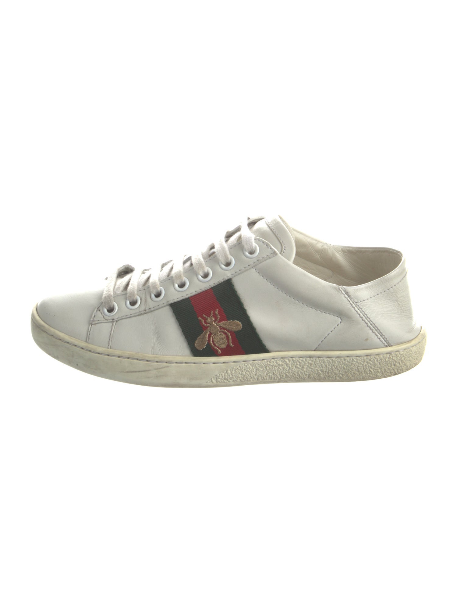 Gucci Web Accent Leather Sneakers