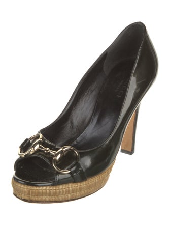 Gucci Horsebit Accent Patent Leather Pumps