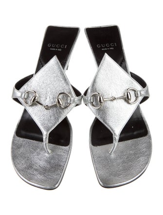 Gucci Horsebit Accent Leather Slides