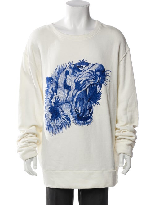 Gucci Tiger Head Accent Graphic Print Sweatshirt