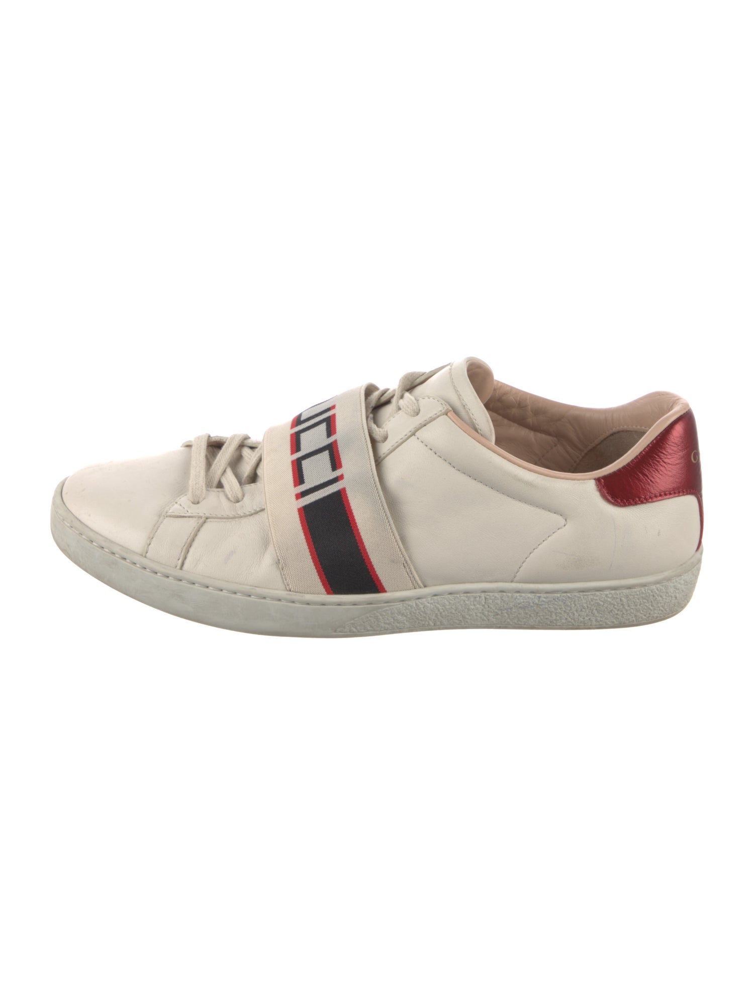 Gucci Leather Grosgrain Trim Sneakers