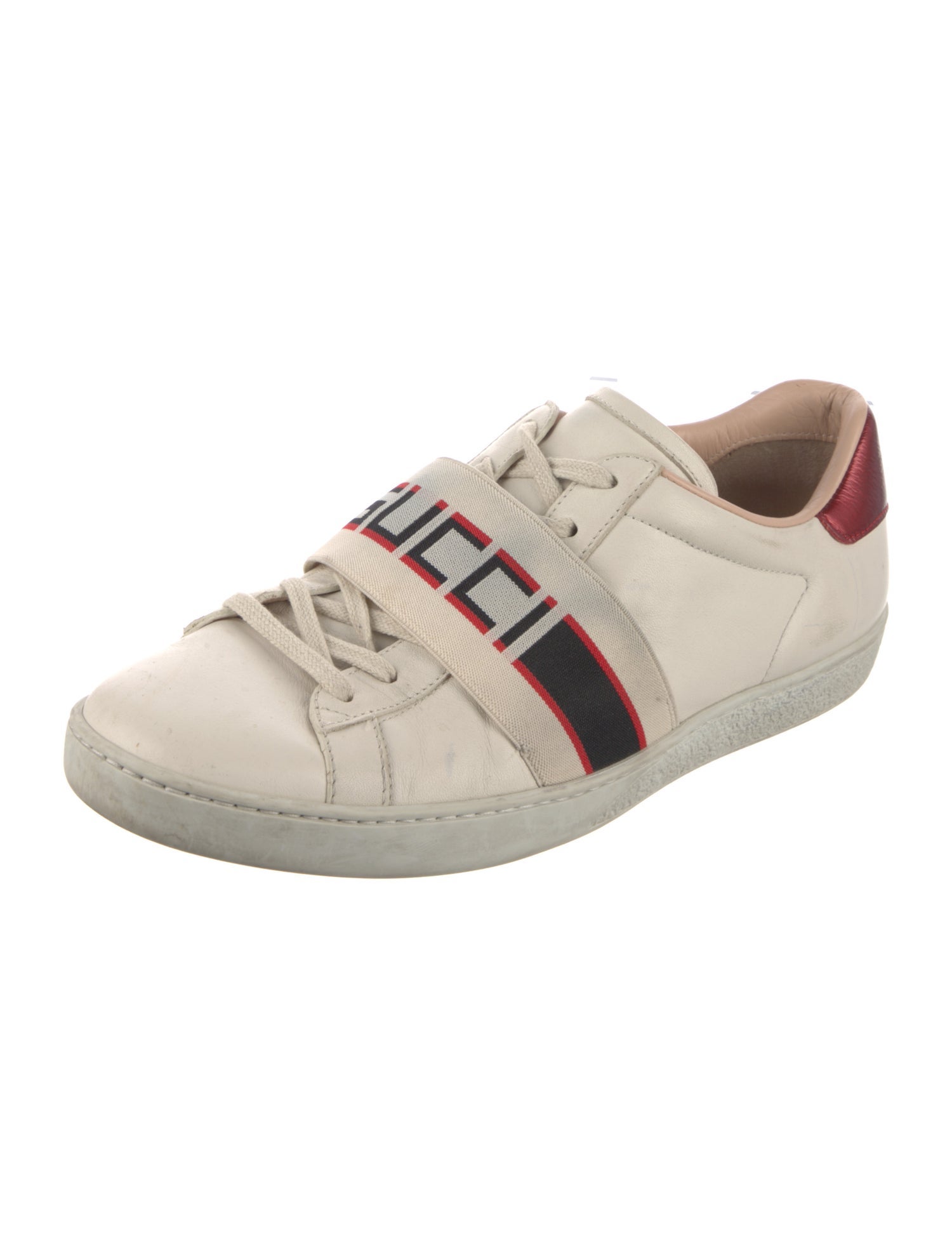 Gucci Leather Grosgrain Trim Sneakers