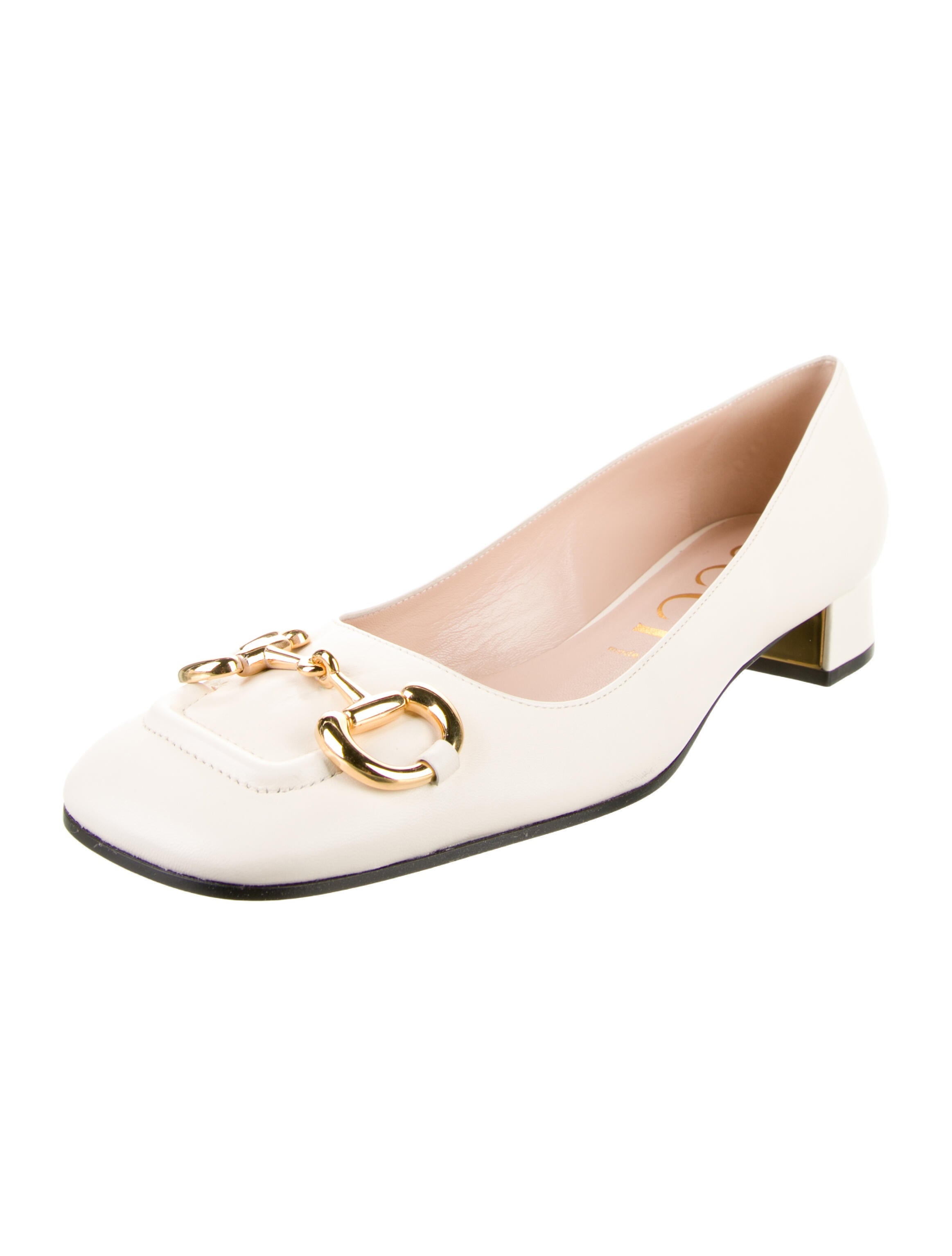 Gucci Horsebit Accent Leather Slingback Pumps