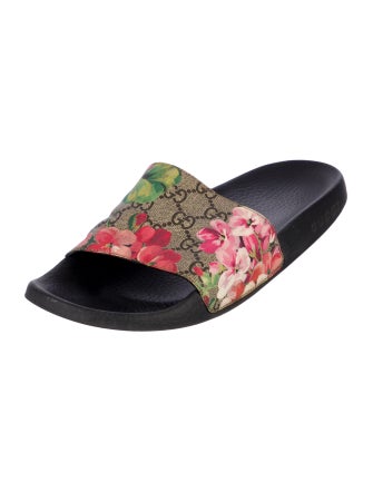 Gucci Canvas Printed Slides