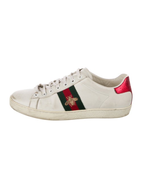 Gucci Web Accent Leather Sneakers