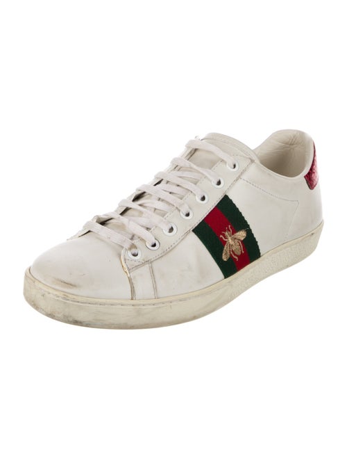 Gucci Web Accent Leather Sneakers