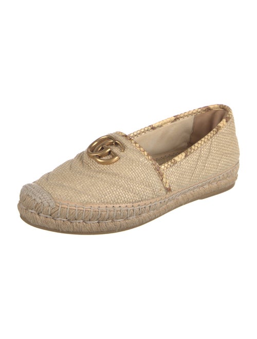 Gucci Double G Logo Raffia Espadrilles