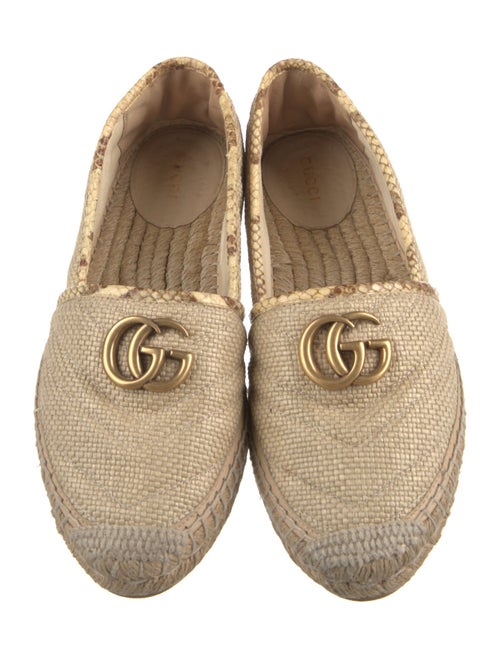 Gucci Double G Logo Raffia Espadrilles