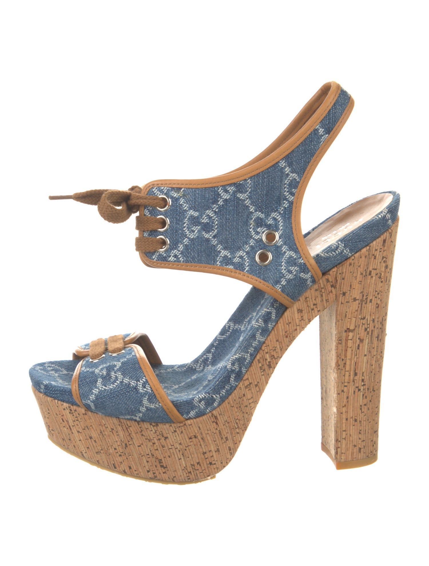 Gucci GG Denim Denim Gladiator Sandals