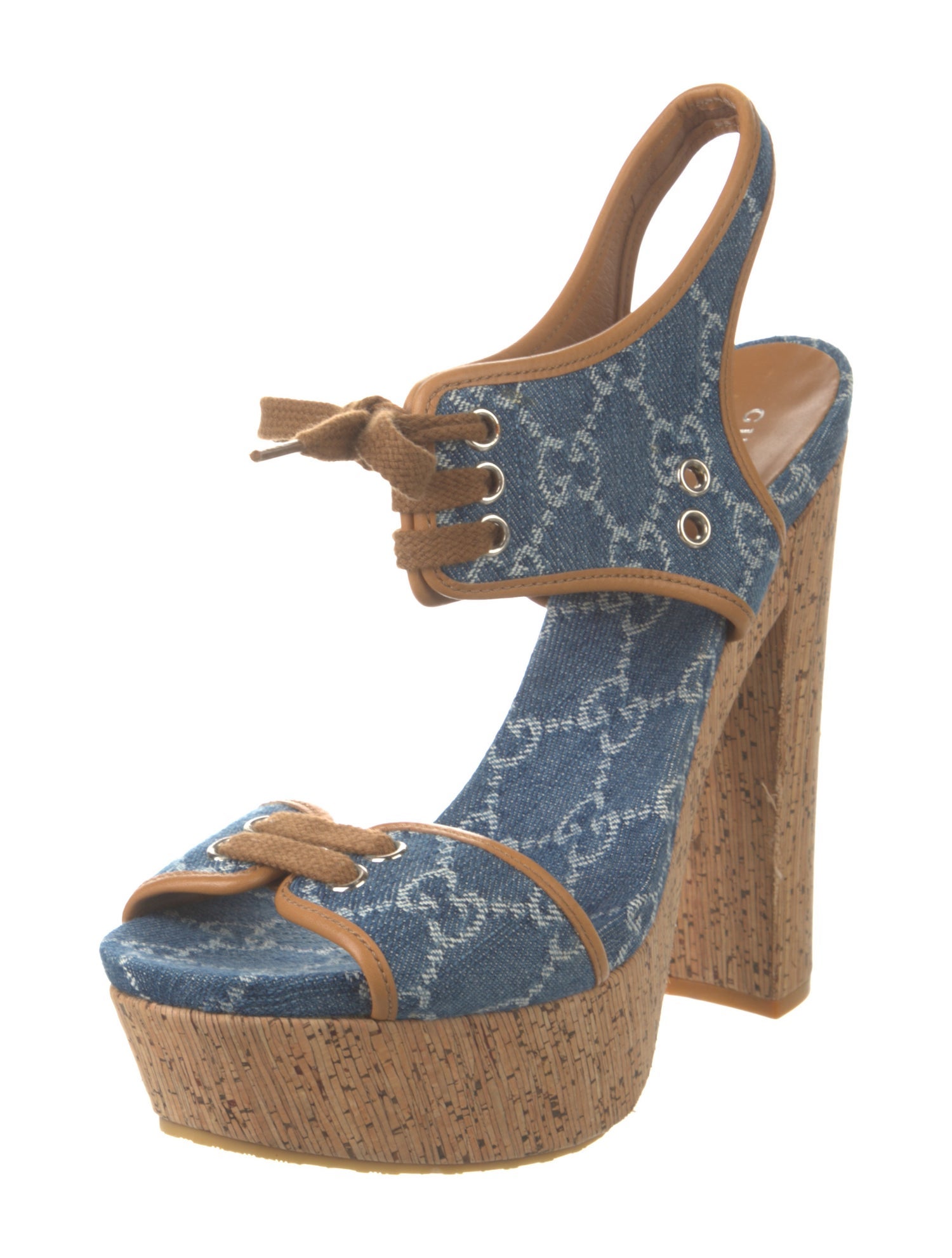 Gucci GG Denim Denim Gladiator Sandals