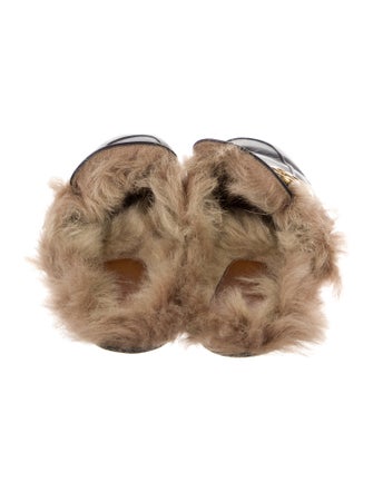 Gucci Web Accent Leather Slippers