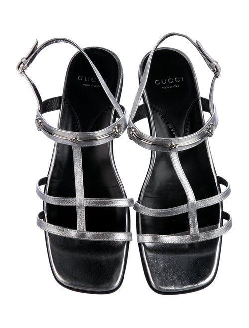 Gucci Horsebit Accent Leather T-Strap Sandals