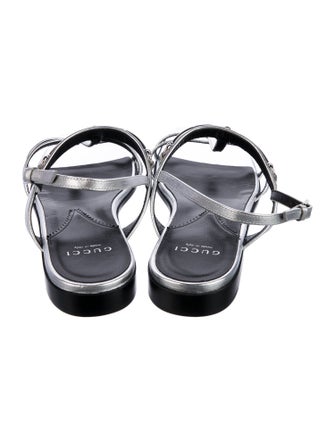 Gucci Horsebit Accent Leather T-Strap Sandals