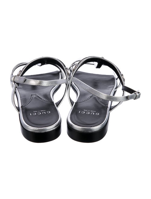 Gucci Horsebit Accent Leather T-Strap Sandals