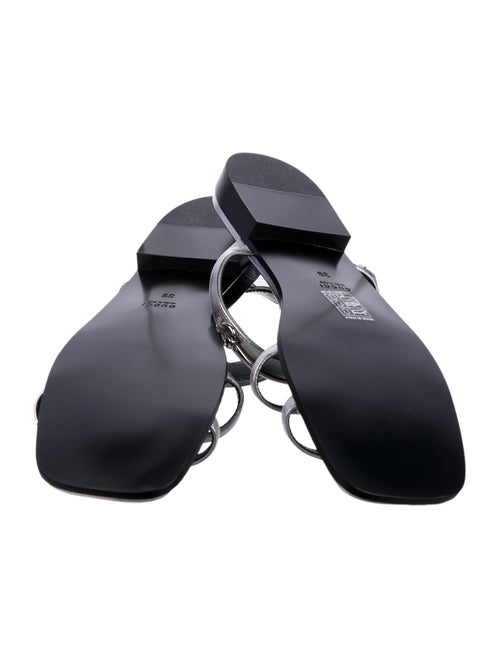 Gucci Horsebit Accent Leather T-Strap Sandals