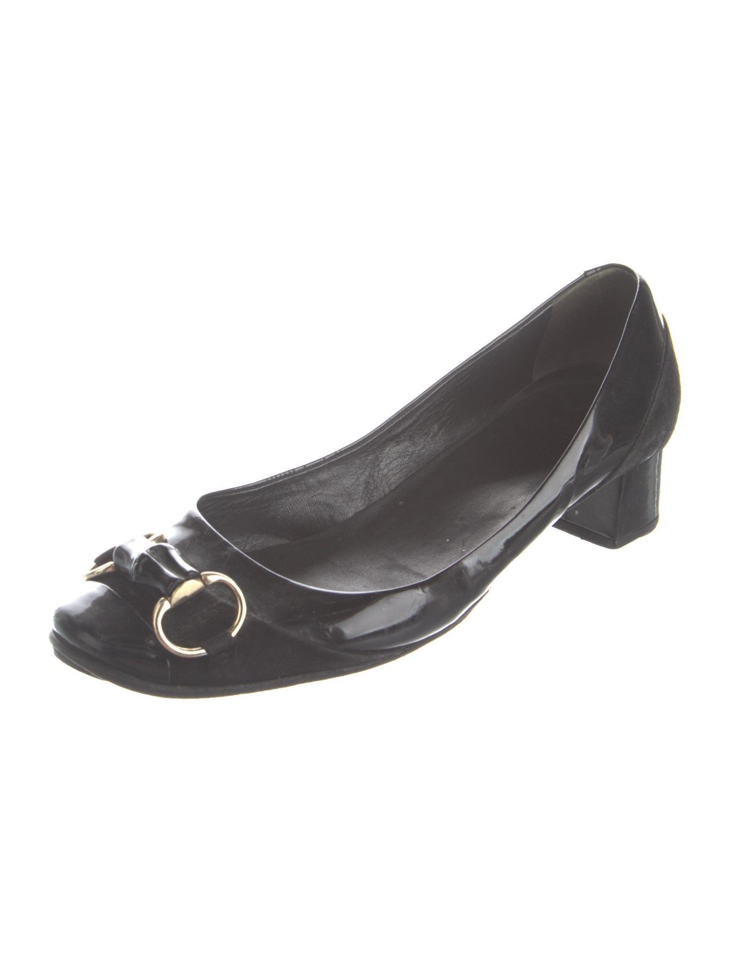 Gucci Horsebit Accent Patent Leather Pumps