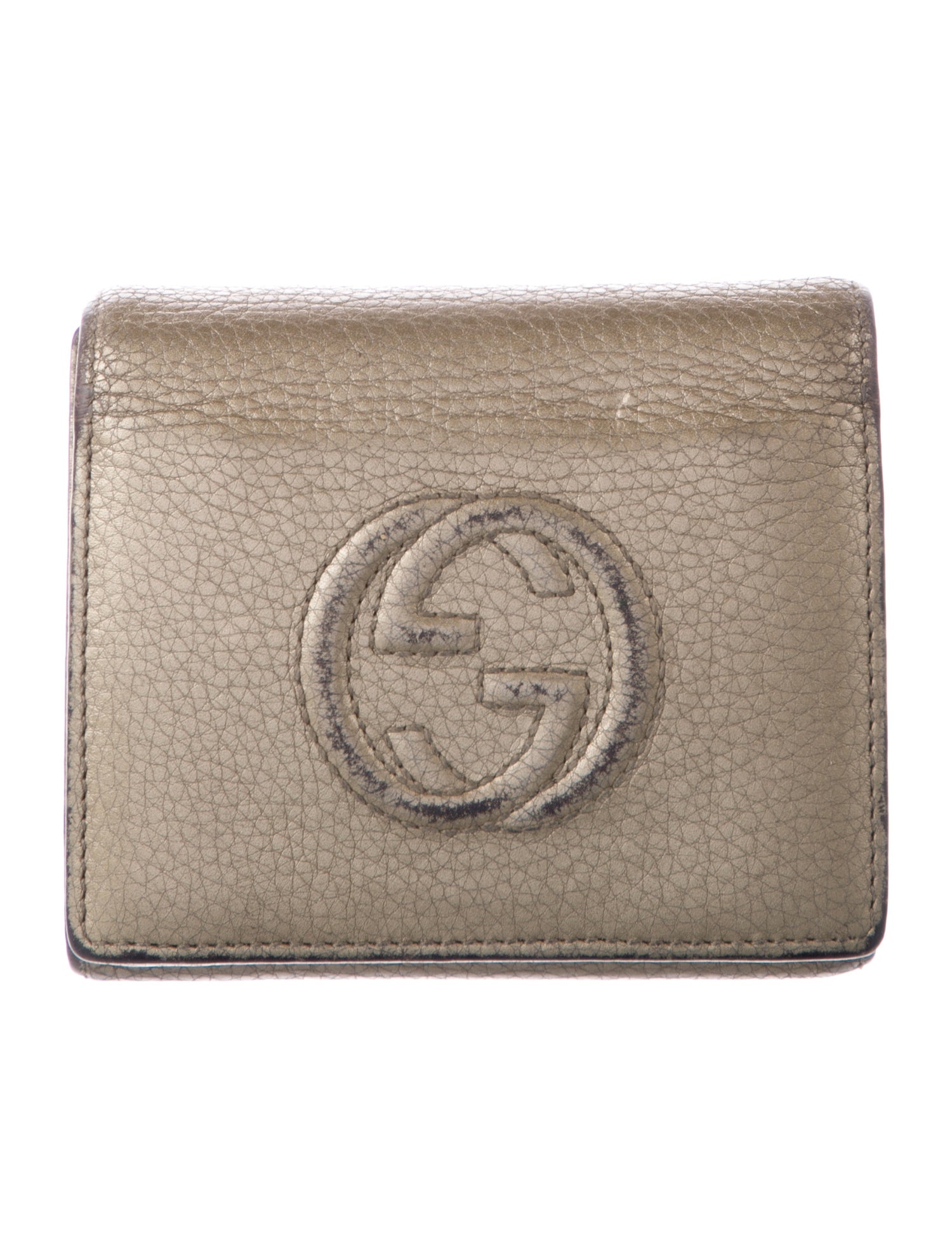 Gucci Interlocking G Logo Leather Compact Wallet