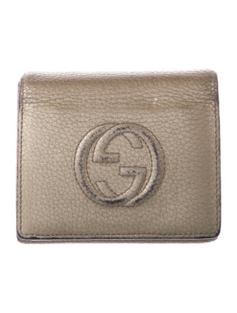Gucci Interlocking G Logo Leather Compact Wallet