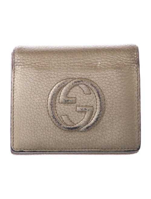 Gucci Interlocking G Logo Leather Compact Wallet