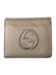 Gucci Interlocking G Logo Leather Compact Wallet