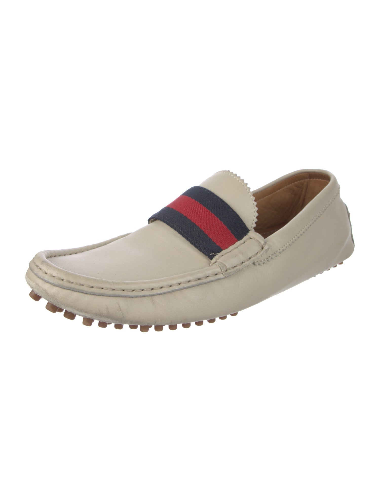 Gucci Web Accent Leather Drivers