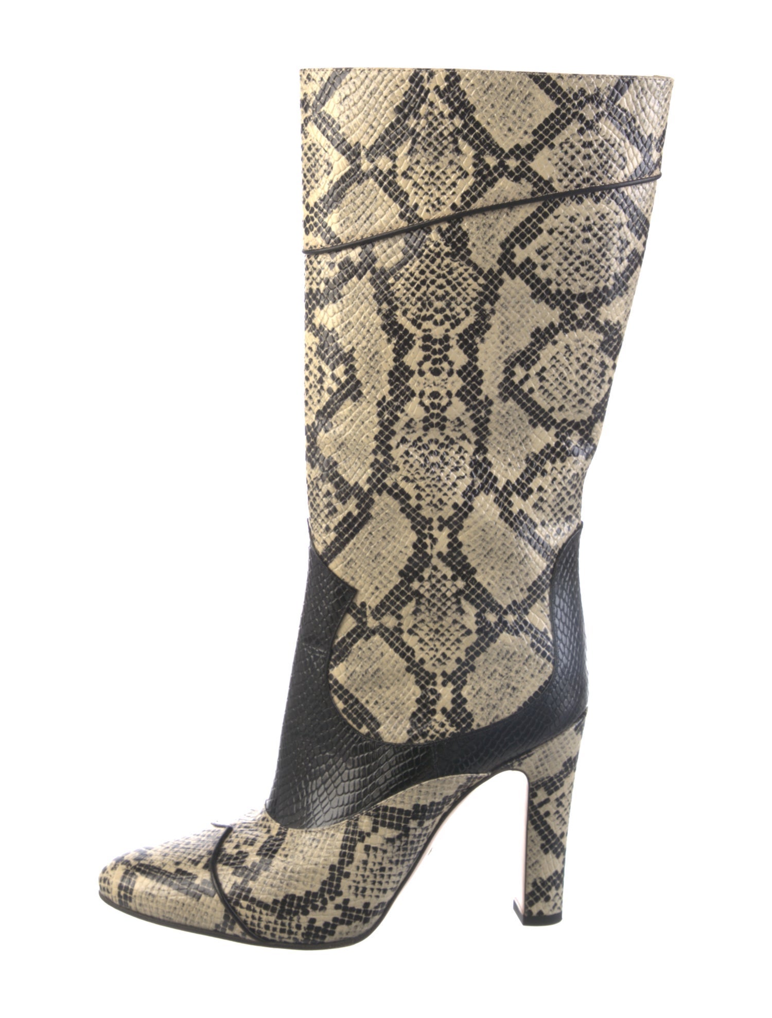 Gucci Leather Animal Print Boots