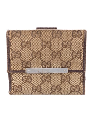 Gucci Wallets Vintage GG Canvas French Purse