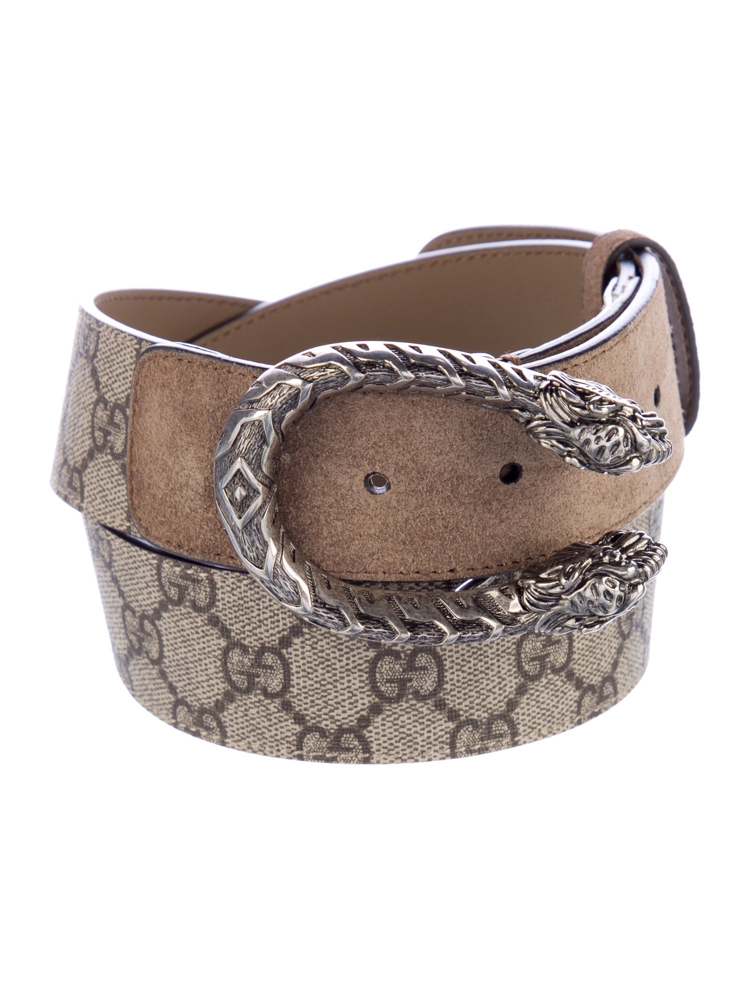 Gucci GG Supreme Leather Trim Embellishment Belt