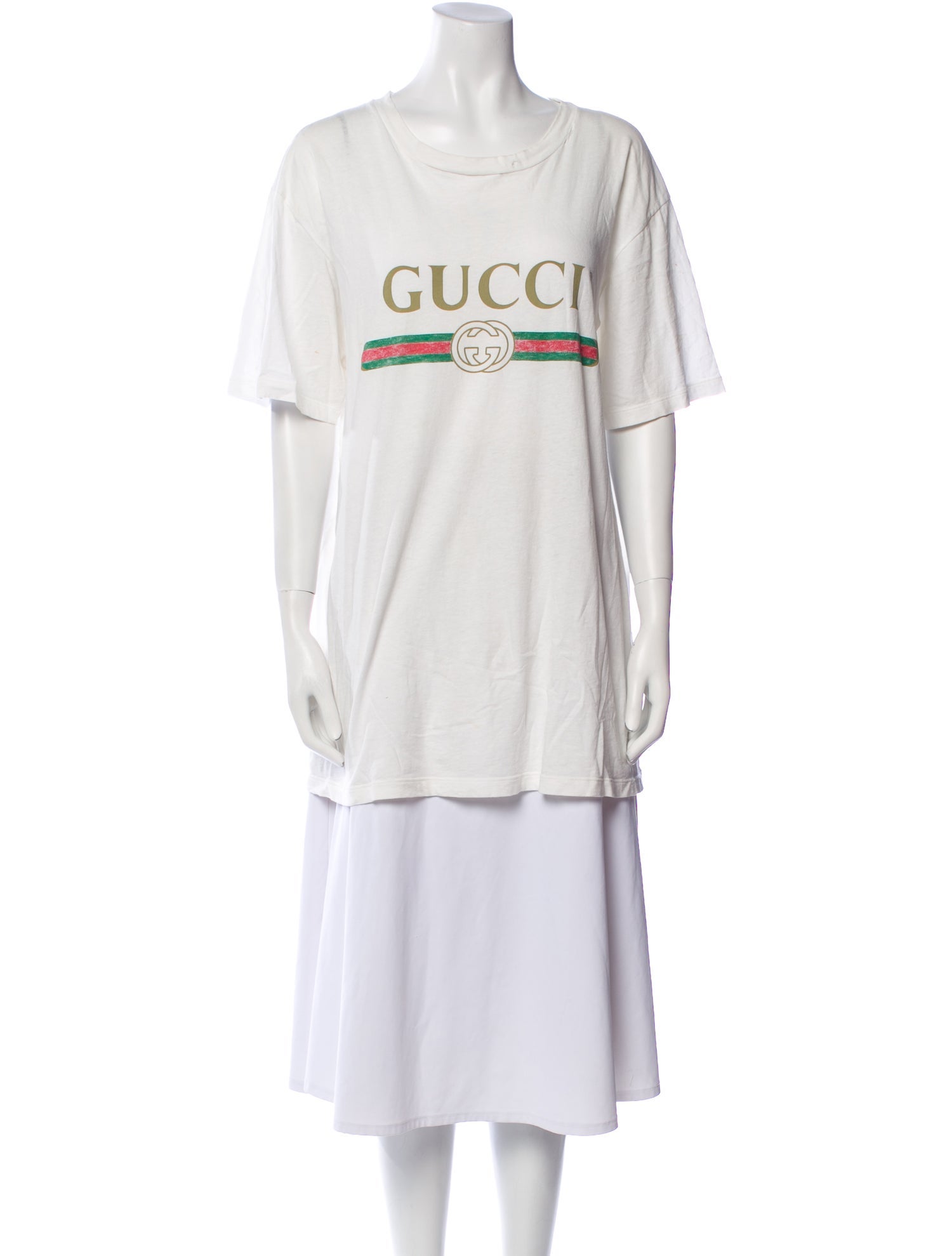 Gucci Web Accent Scoop Neck T-Shirt